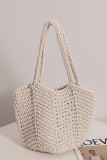 Plain Woven Crochet Beach Bag 
