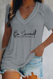 Be yourself and dont apologize V Neck Graphic Tee