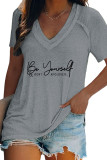 Be yourself and dont apologize V Neck Graphic Tee
