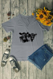 Cow V Neck Graphic Tee