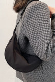 Plain Nylon Moon Crossbody Bag