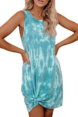 Tie Dye Print Sleeveless Tank Dress