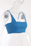 Plain Square Neck Knit Cami Crop Top