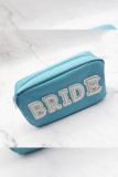 BRIDE Letter Pearls Embroidery Cosmetic Bag 