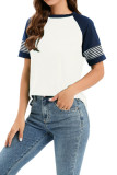 Colorblock Splicing Stripe Tee