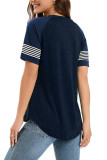 Colorblock Splicing Stripe Tee
