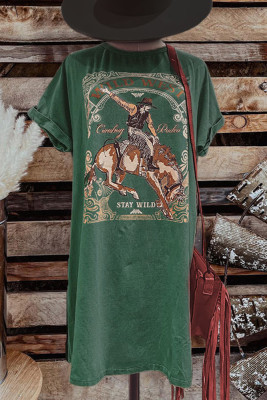 Stay Wild Western Print T-Shirt Dress