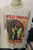 Western Leopard Wild Heart Printed Short Sleeves Top