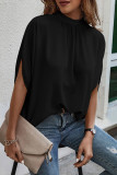 Frilled Collar Bat Wing Sleeves Blouse