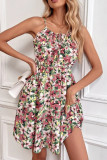 Ruffles Front Tie Cami Floral Dress