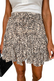 Leopard Print Ruffle Mini Skirt