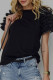 Black Mesh Ruffled Short Sleeve T Shirt