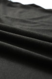 Black Sequin Striped Patchwork Short Sleeve Plus Size T Shirt