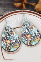 Mama Cow Print Leopard Earrings