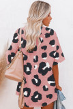 Pink Boyfriend Leopard Print Loose T Shirt