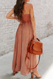 Fade Peach Smocked Top Wide Leg Cami Jumpsuit