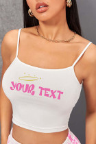 Your Text Spaghetti Straps Crop Top