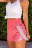 Pink Smocked Elastic Waist Athletic Shorts