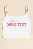 Your Text Spaghetti Straps Crop Top