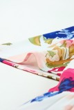 Multicolor Sweet Floral Wrap V Neck Skater Dress