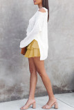Plain HIgh Waist Smocked Ruffle Skirt Dress 
