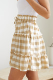Multicolor Plaid Print Ruffle Tiered Mini Skirt