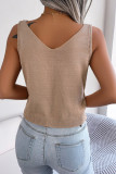 Cable Knitting Button Tank Top 