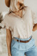 Khaki Ruffle Short Sleeve Button Up Shirt