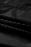 Black Notch Neckline Strappy Tankini Contrast High Waist Swimsuit