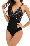 Floral Print Splicing One Piece Swimsuit 