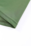 Green Palm Leaves Print Sleeveless Tankini Swimsuit