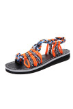 Colorful Rope Twist Knot Splicing Flat Sandals 