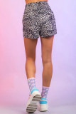 High Waist Elastic Fitness Leopard Shorts 