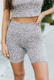 Apricot Active Leopard Tank and High Waist Shorts Set