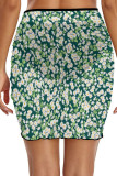 Printing High Waist Beach Skirt Chiffon Dress 