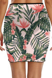 Floral Chiffon Ruched Beach Skirt Dress