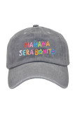 Washed Letter Embroidery Baseball Hat 