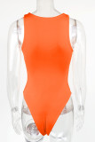 Plain Seamless Sleeveless Bodysuit 