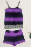 Color Block Striped Cami Tankinit Set