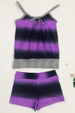 Color Block Striped Cami Tankinit Set
