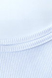 One Shoulder Plain Ribbed Knitting Crop Top 