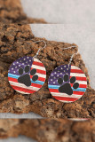 Independence Day American Flag Print Earrings 