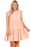 Orange Broderie Anglaise Patchwork Tiered Curvy Dress