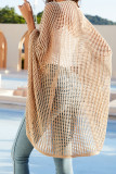 Hollow Out Plain Knitting Cover Up