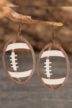 American Football Wooden Earrings 