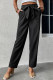 Black Elastic Waist Pockets Joggers