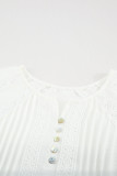 White Crochet Eyelet Short Sleeves Top