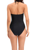 Ruched Halter One Piece Swimsuit