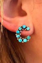 Turquoise Letter C Earrings MOQ 5pcs