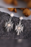 White Stone Geometric Earrings MOQ 5pcs